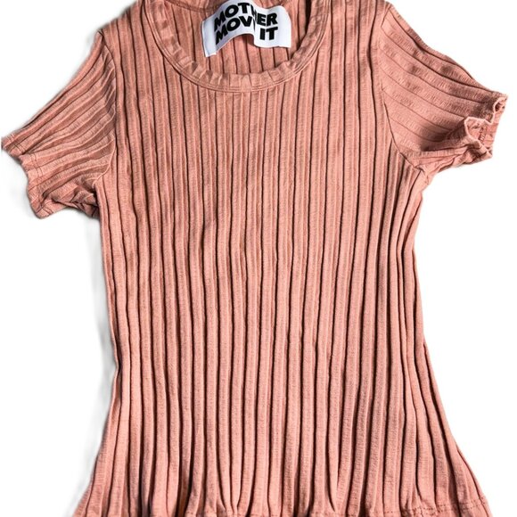 MOTHER the Itty Bitty Scoop Tee Sz M Desert Sand - Picture 2 of 6